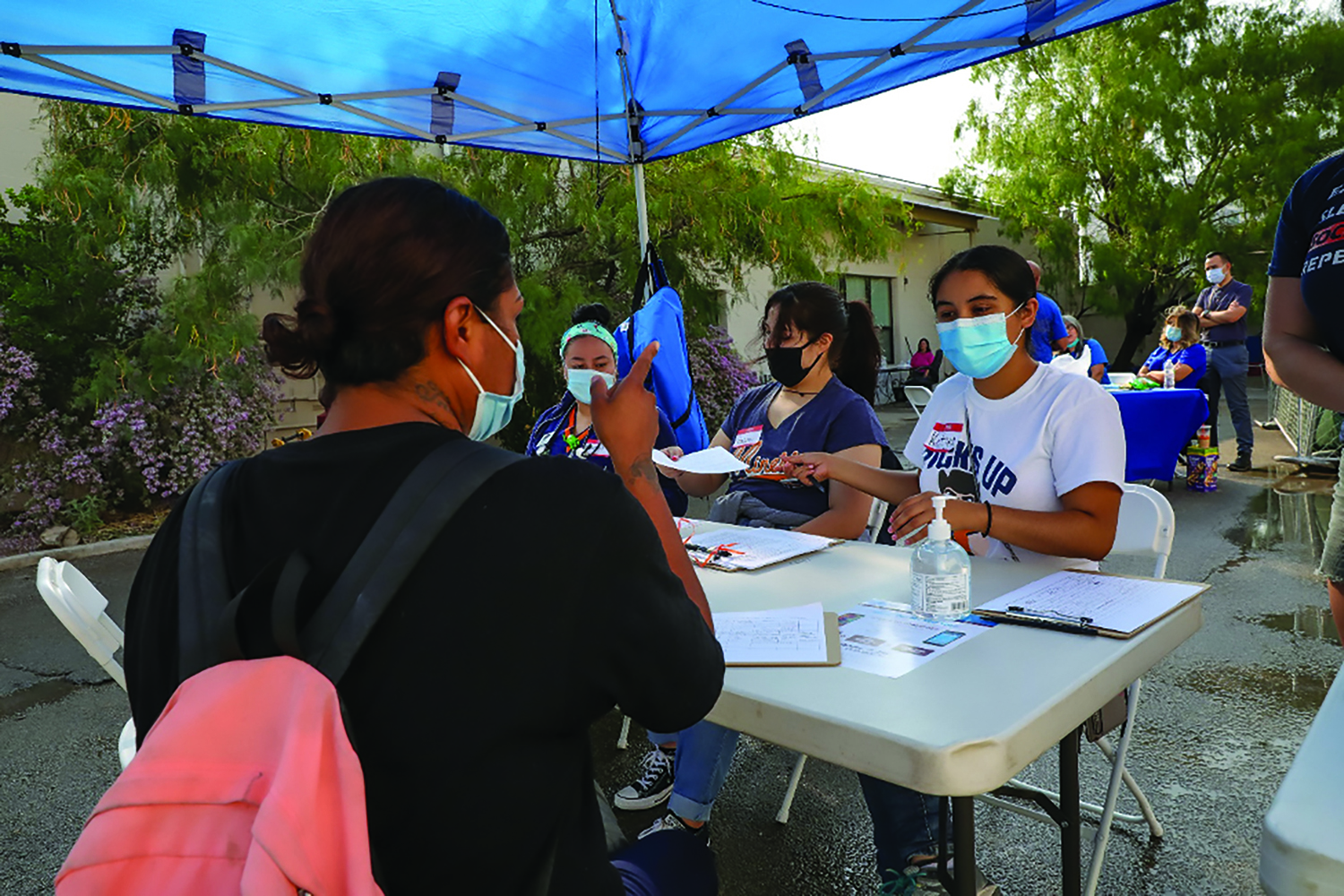 University of Texas at El Paso social work students volunteer at a Health Opportunity Prevention Education (HOPE) fair for members of the homeless and immigrant communities